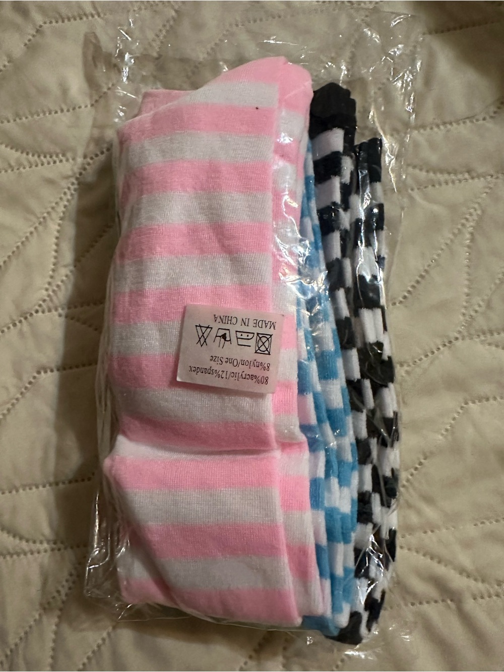 Striped Crew Socks Pack - Pink, Blue & Black